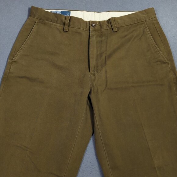 Polo Ralph Lauren Pants Mens 33x32 Olive Brown Cotton Preston Pant Preppy Casual - Picture 4 of 10